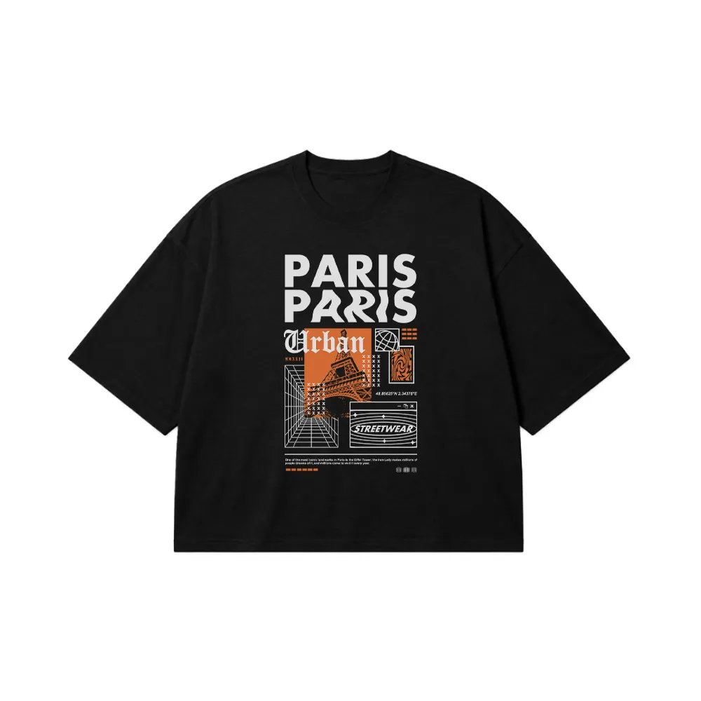 تیشرت باکسی پاریس طرح استریت‌ویر شهری (Paris) کد 28939