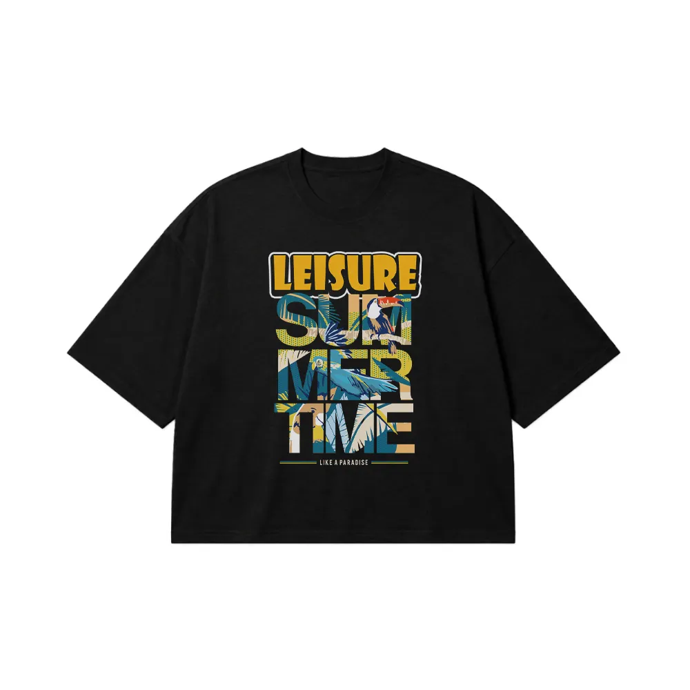 تیشرت باکسی تابستانی طرح Summer Time کد 29023