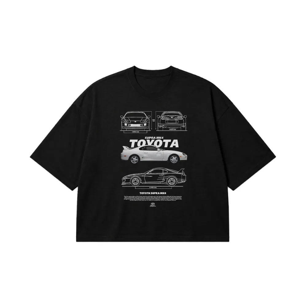 تیشرت باکسی تویوتا سوپرا MK4 طرح نارنجی کد 29088