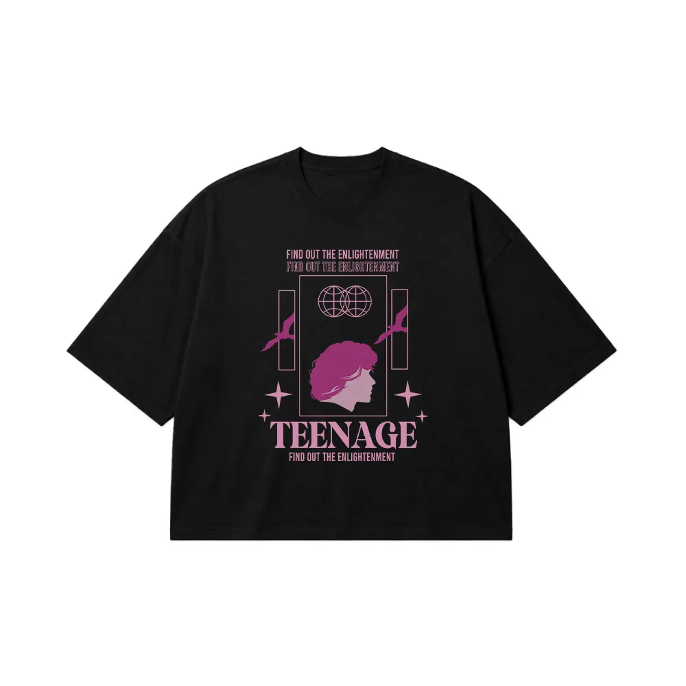 تیشرت باکسی تایپوگرافی نوجوان طرح Teenage Enlightenment کد 29392