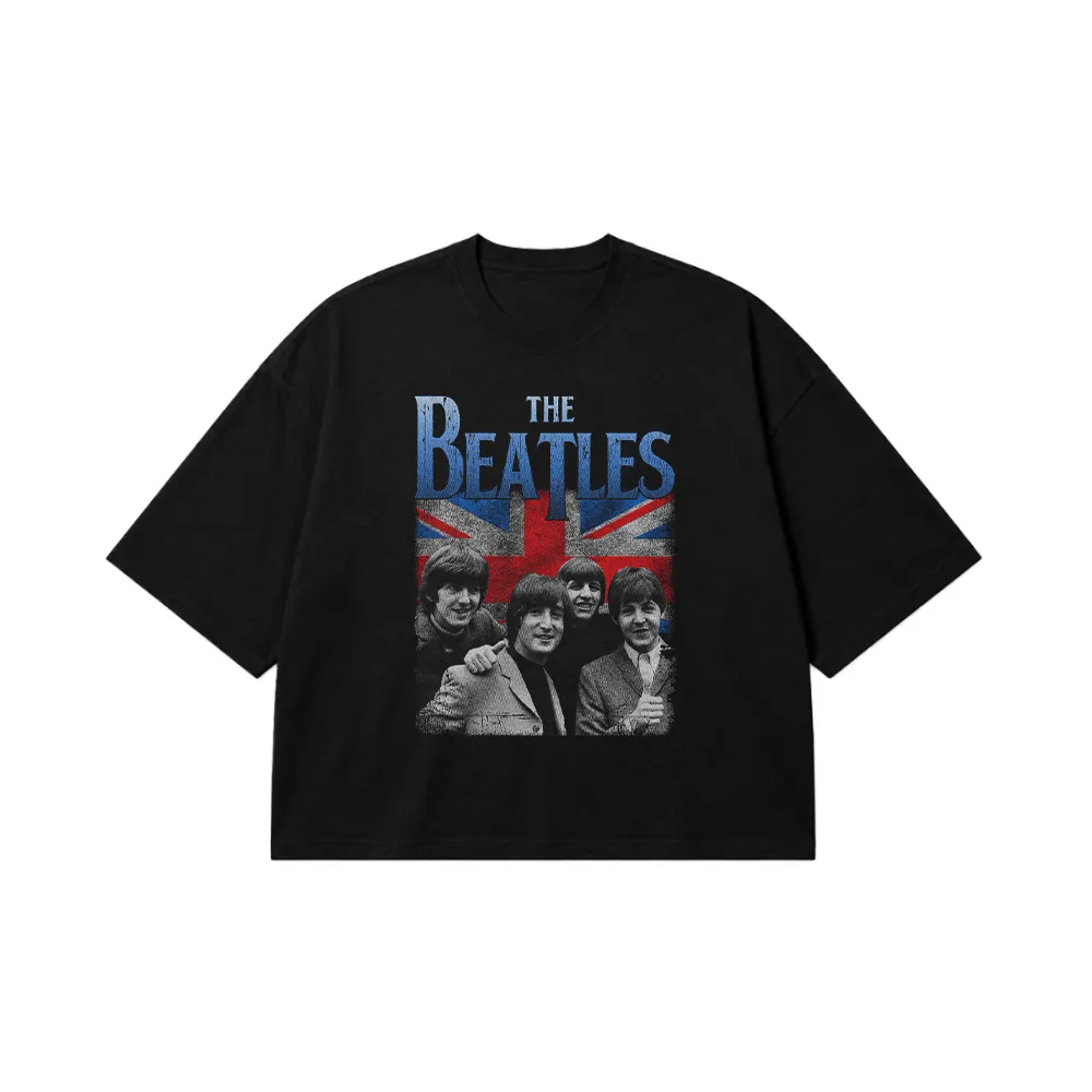 تیشرت باکسی بیتلز طرح پرچم بریتانیا (The Beatles) کد 29434
