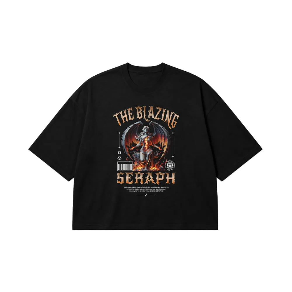 تیشرت باکسی فرشته تاریک طرح Blazing Seraph کد 29442