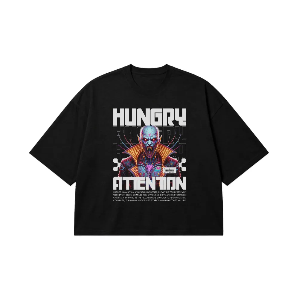 تیشرت باکسی هیولا طرح Hungry Attention کد 29522