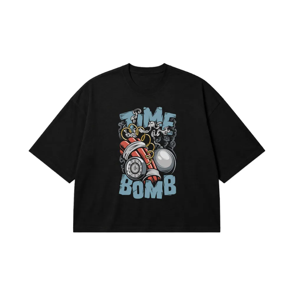 تیشرت باکسی تایپوگرافی Time Bomb طرح کارتونی کد 29576