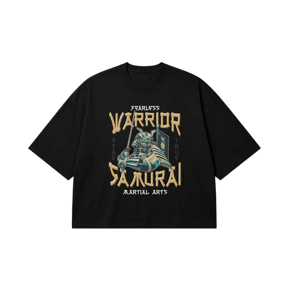 تیشرت باکسی سامورایی طرح Fearless Warrior کد 29610