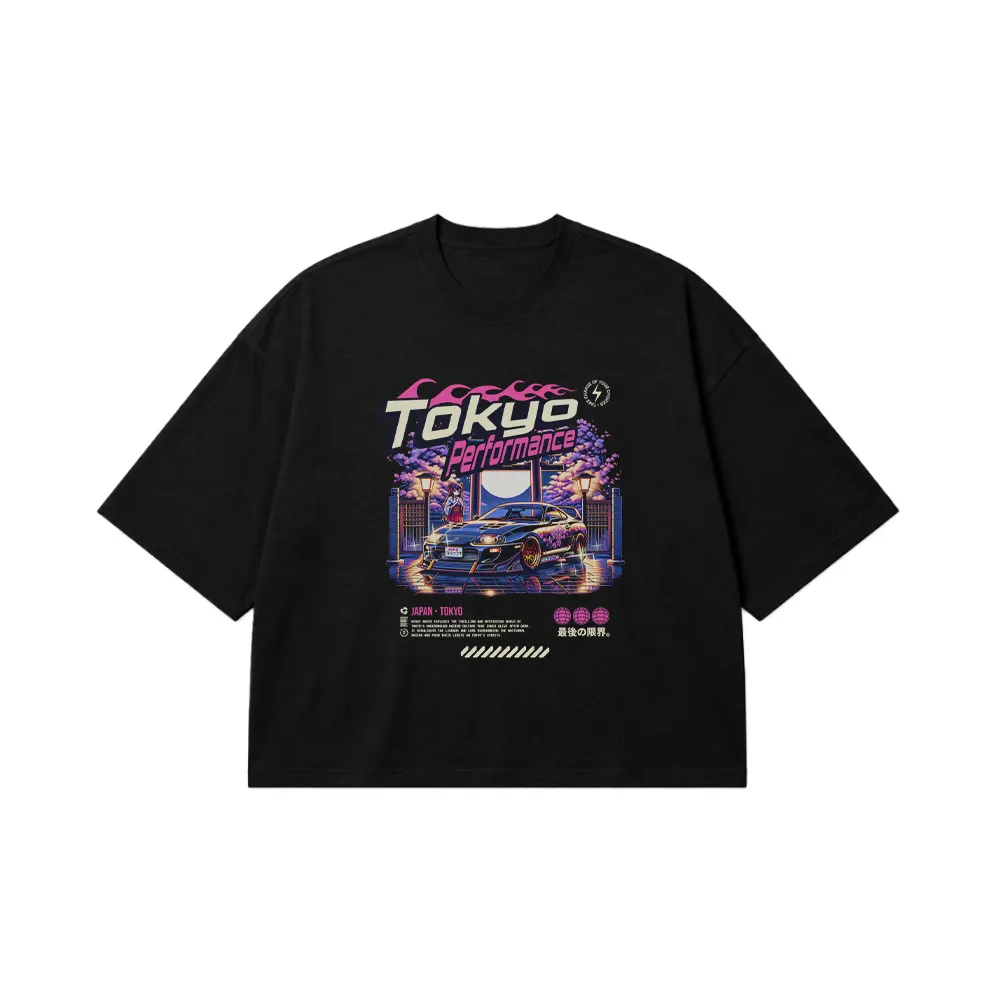 تیشرت باکسی ماشین ژاپنی طرح Tokyo Performance کد 29622