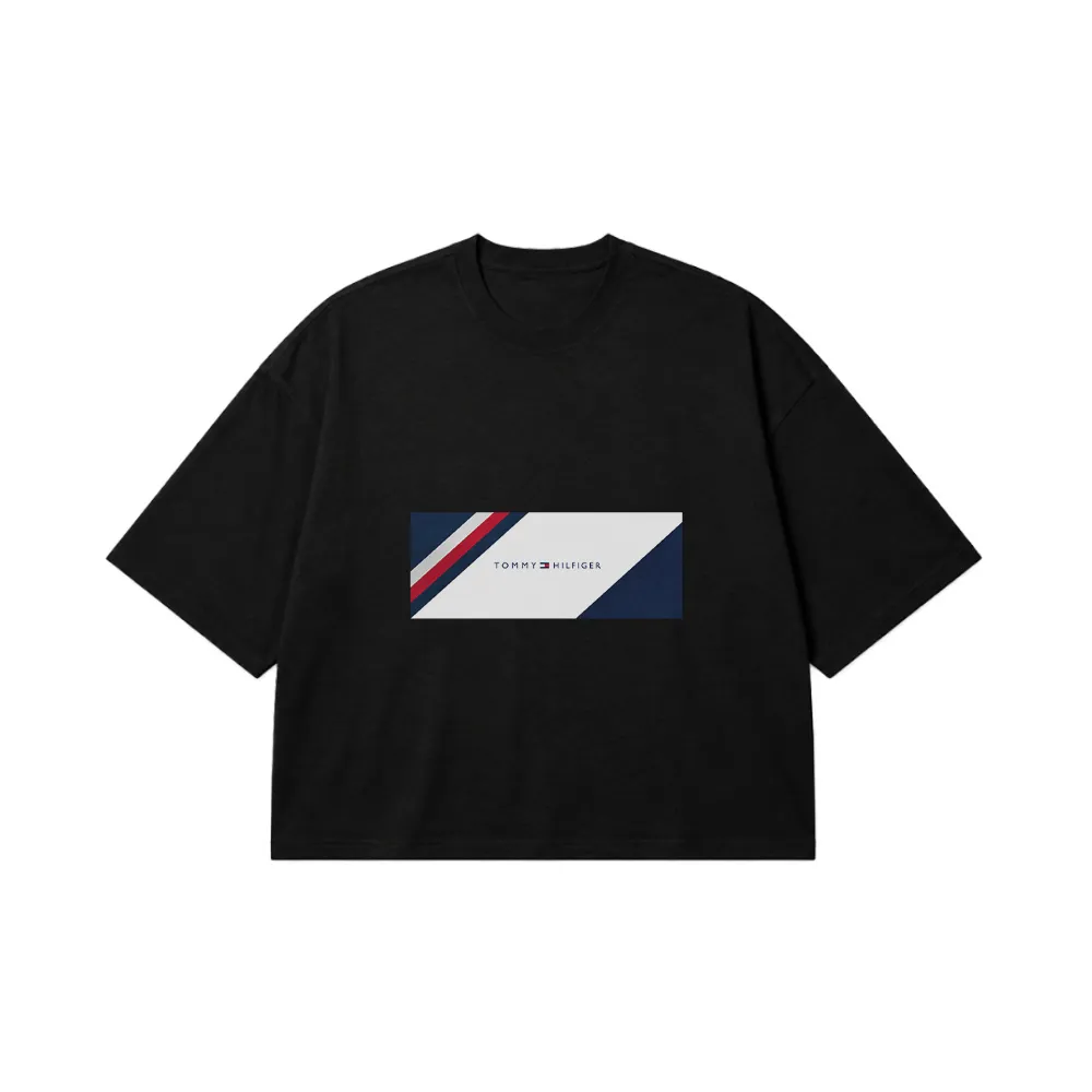 تیشرت باکسی تامی هیلفیگر طرح لوگو مدرن (Tommy Hilfiger) کد 29639