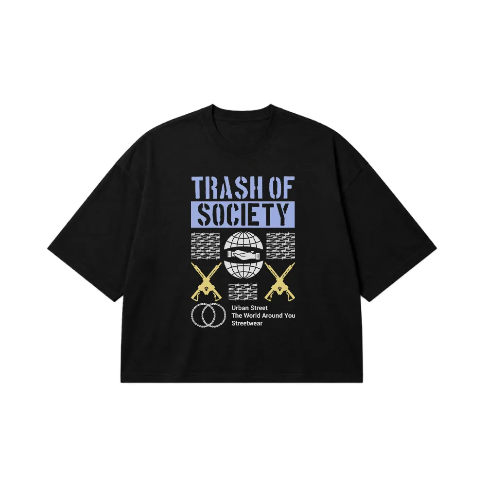 تیشرت باکسی استریت‌ویر طرح Trash of Society کد 29741