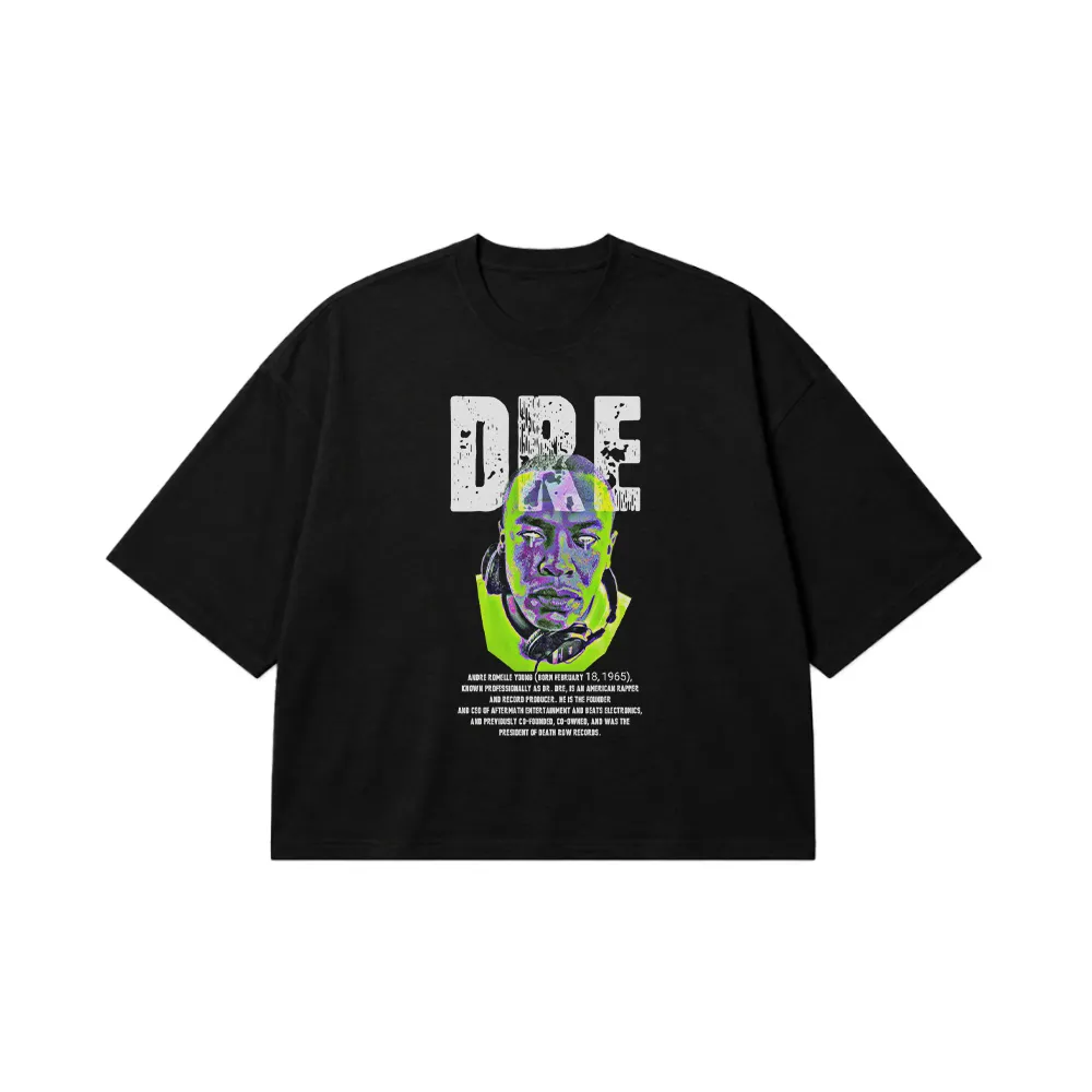 تیشرت باکسی دکتر دره طرح پرتره رپ (Dr. Dre) کد 29803