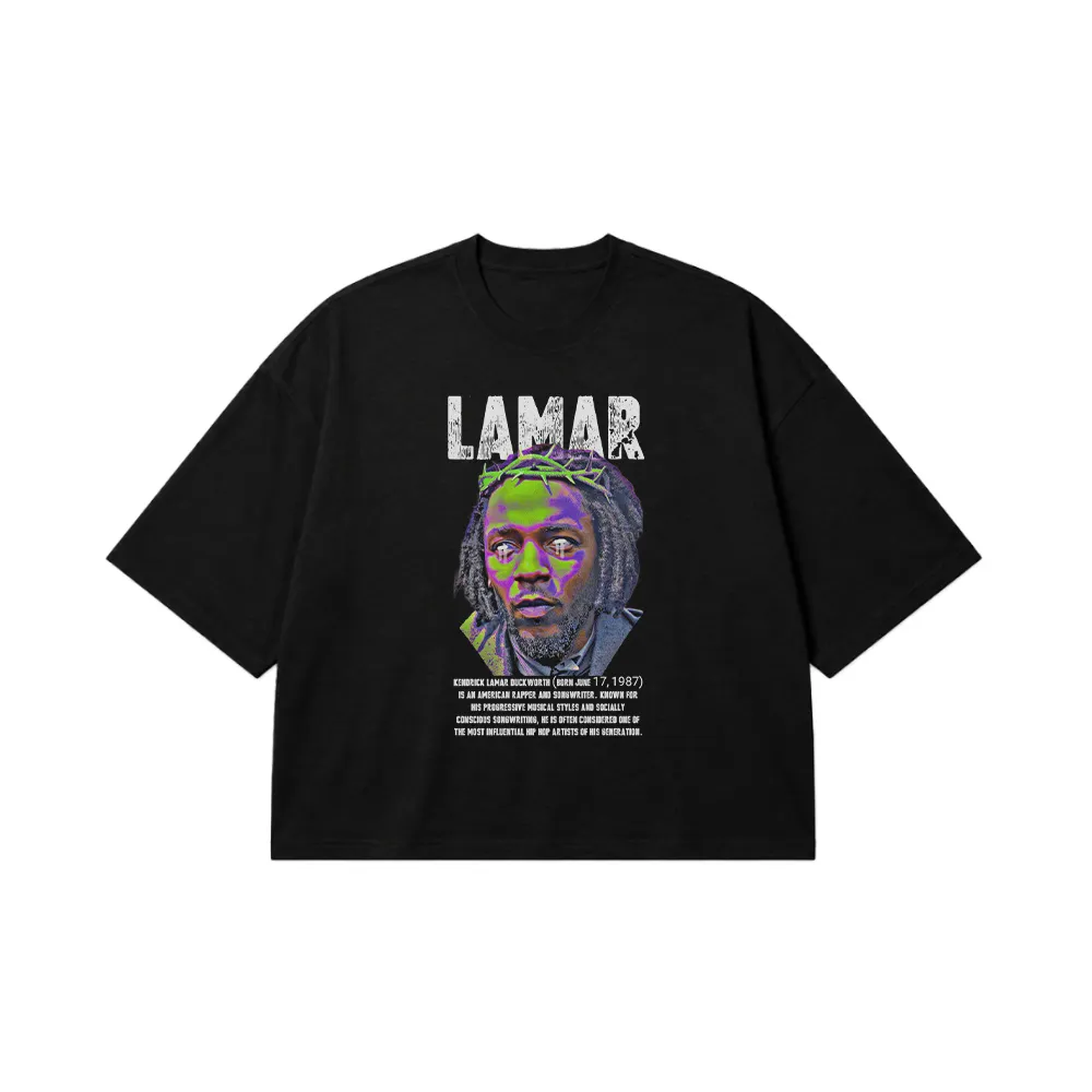 تیشرت باکسی کندریک لامار طرح پرتره (Kendrick Lamar) کد 29807