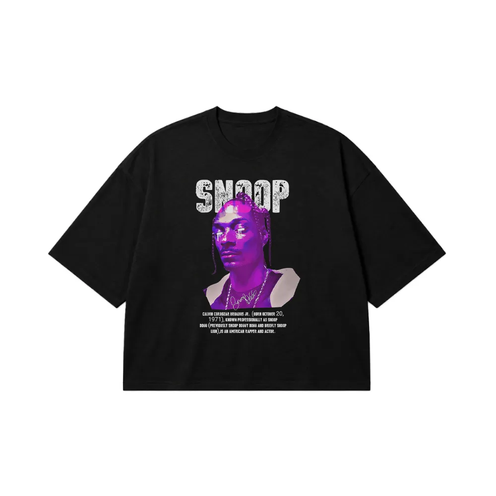 تیشرت باکسی اسنوپ داگ طرح پرتره رپ (Snoop Dogg) کد 29812