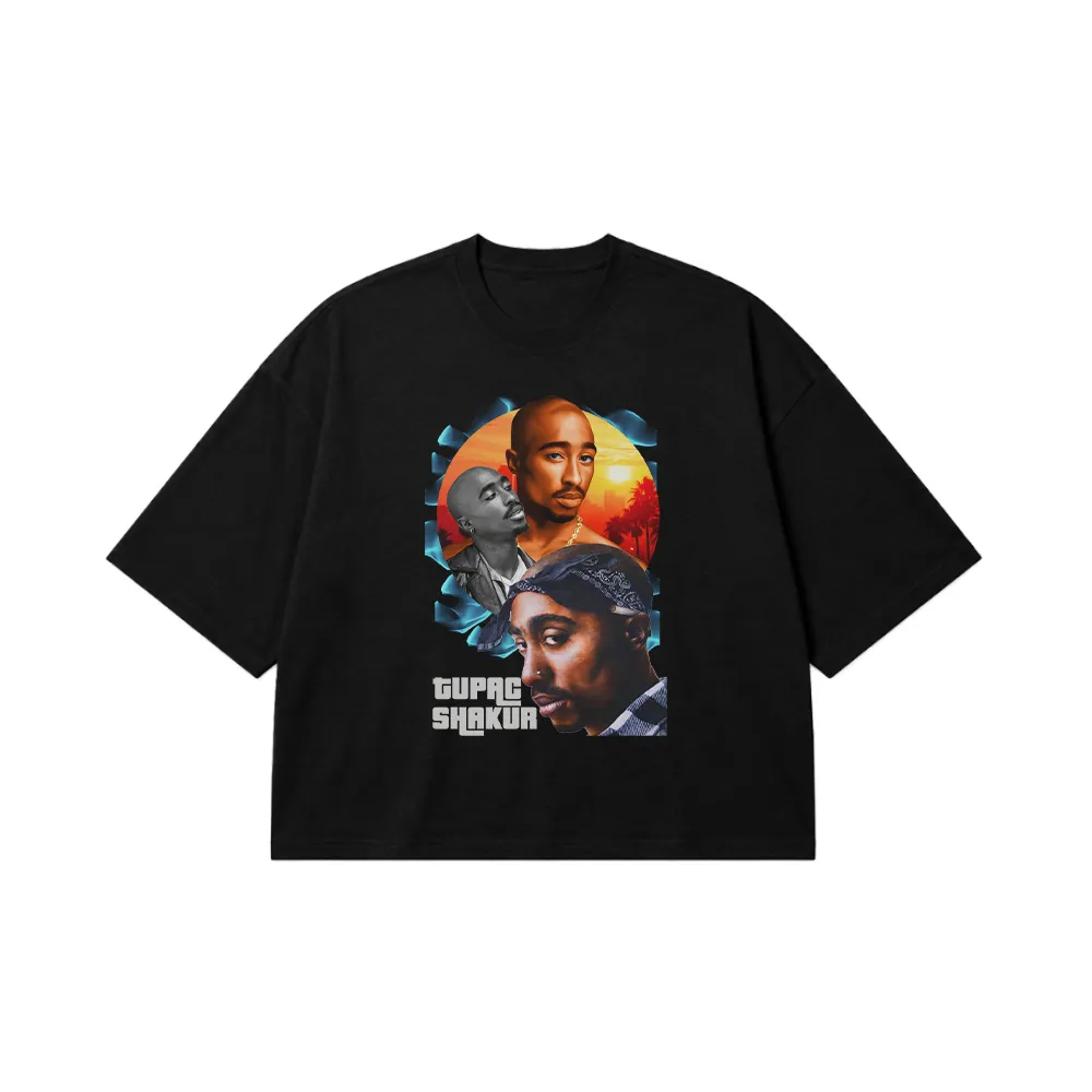 تیشرت باکسی توپاک شاکور طرح گرافیتی (Tupac Shakur) کد 29826