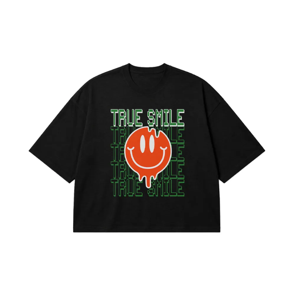 تیشرت باکسی طرح لبخند واقعی (True Smile) کد 29842