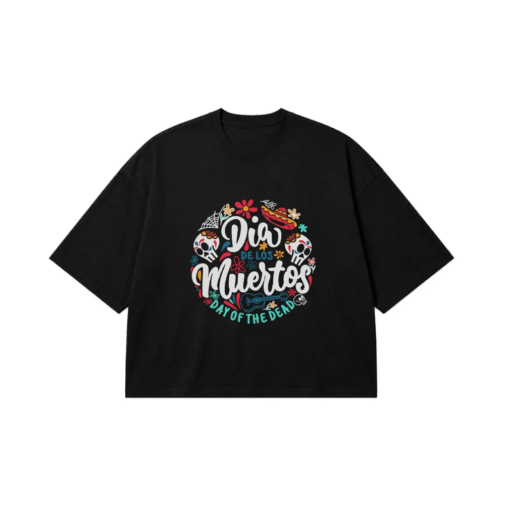 تیشرت باکسی طرح روز مردگان (Día de los Muertos) کد 29893