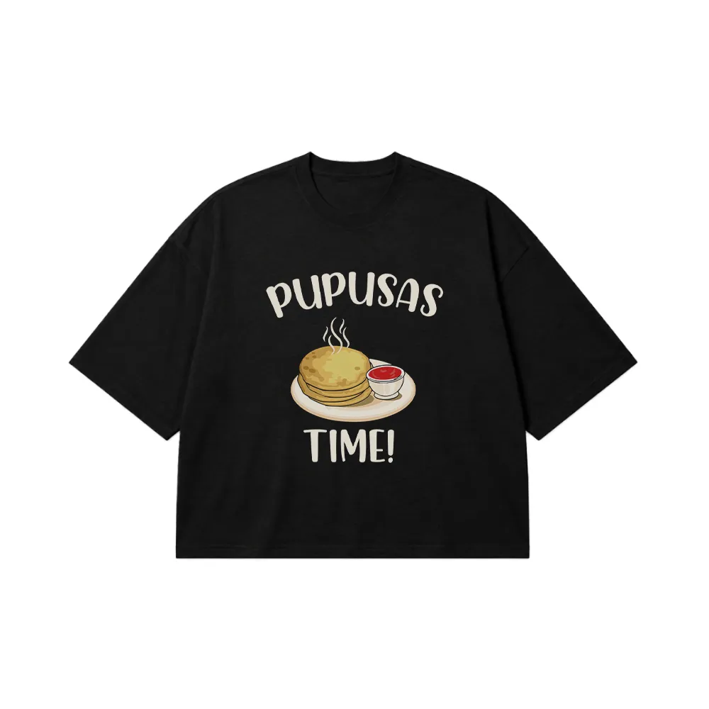 تیشرت باکسی طرح غذای Pupusas Time کد 29952