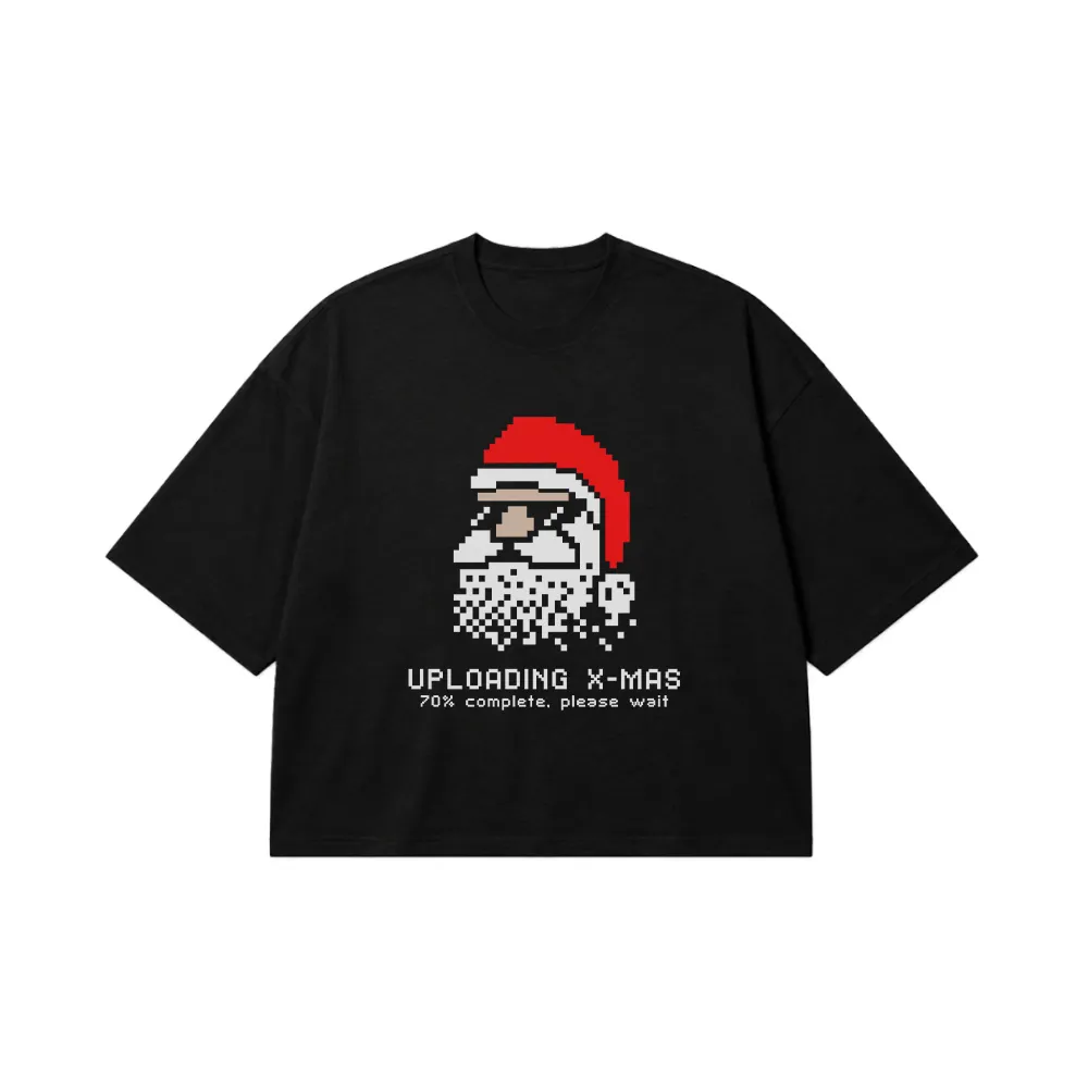 تیشرت باکسی کریسمس طرح بارگذاری پیکسلی (Uploading X-mas) کد 29978