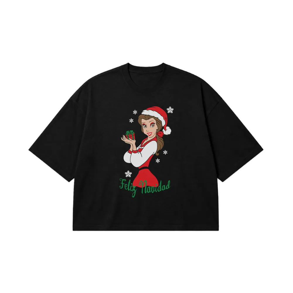 تیشرت باکسی بل دیزنی طرح کریسمسی Feliz Navidad کد 30167