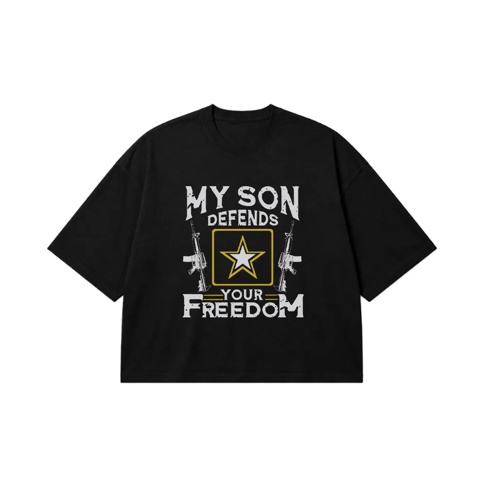 تیشرت باکسی نظامی طرح My Son Defends Your Freedom کد 30312