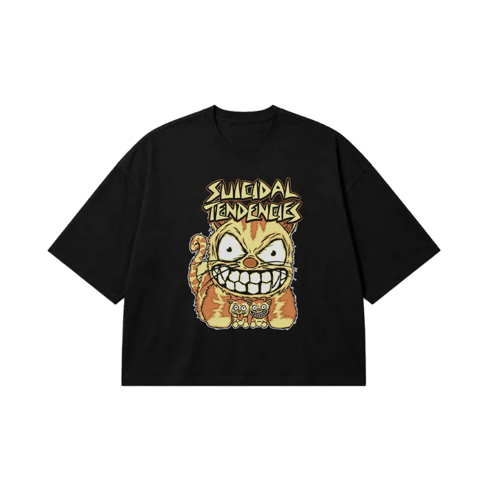 تیشرت باکسی گربه طرح Suicidal Tendencies کد 30341
