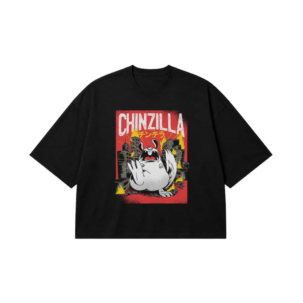 تیشرت باکسی سگ پاگ طرح گودزیلا (Chinzilla) کد 30389