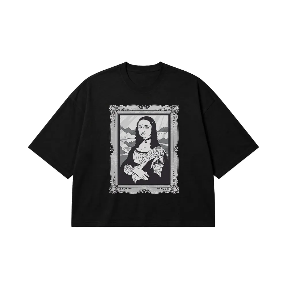 تیشرت باکسی مونالیزا طرح کلاسیک (Mona Lisa) کد 30404