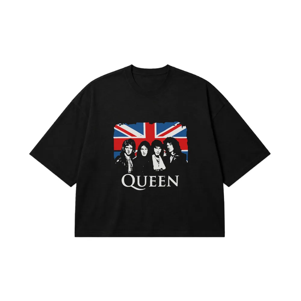 تیشرت باکسی کوئین طرح پرچم بریتانیا (Queen) کد 30565