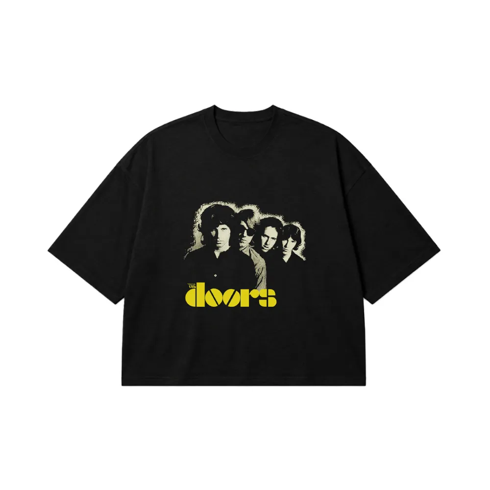 تیشرت باکسی دورز طرح پرتره گروه (The Doors) کد 30570