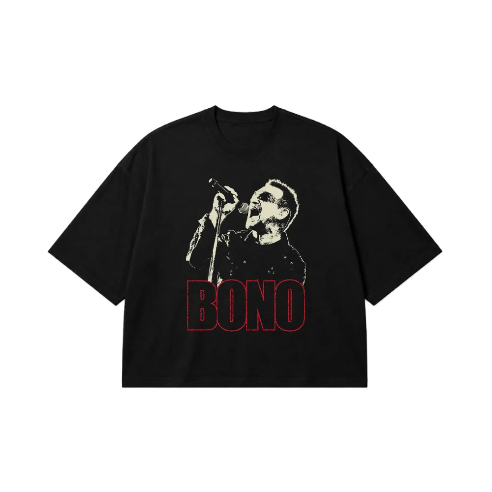 تیشرت باکسی بونو طرح اجرای زنده (Bono) کد 30573