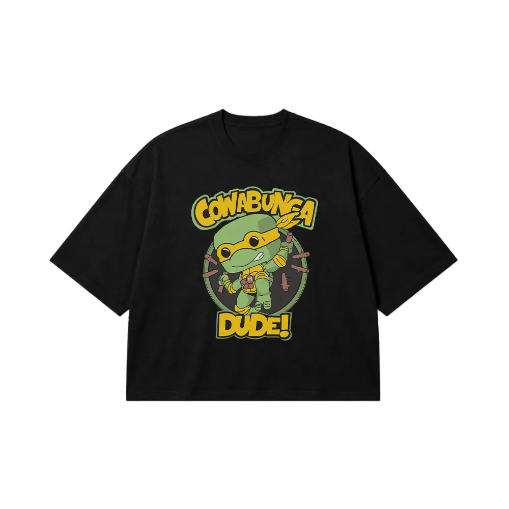 تیشرت باکسی لاک‌پشت‌های نینجا طرح Cowabunga Dude کد 30665