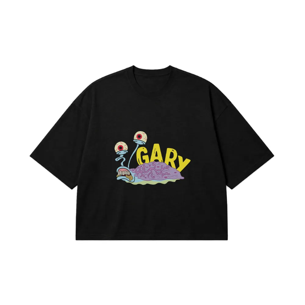 تیشرت باکسی گری باب اسفنجی طرح مغز کارتونی (Gary) کد 30670