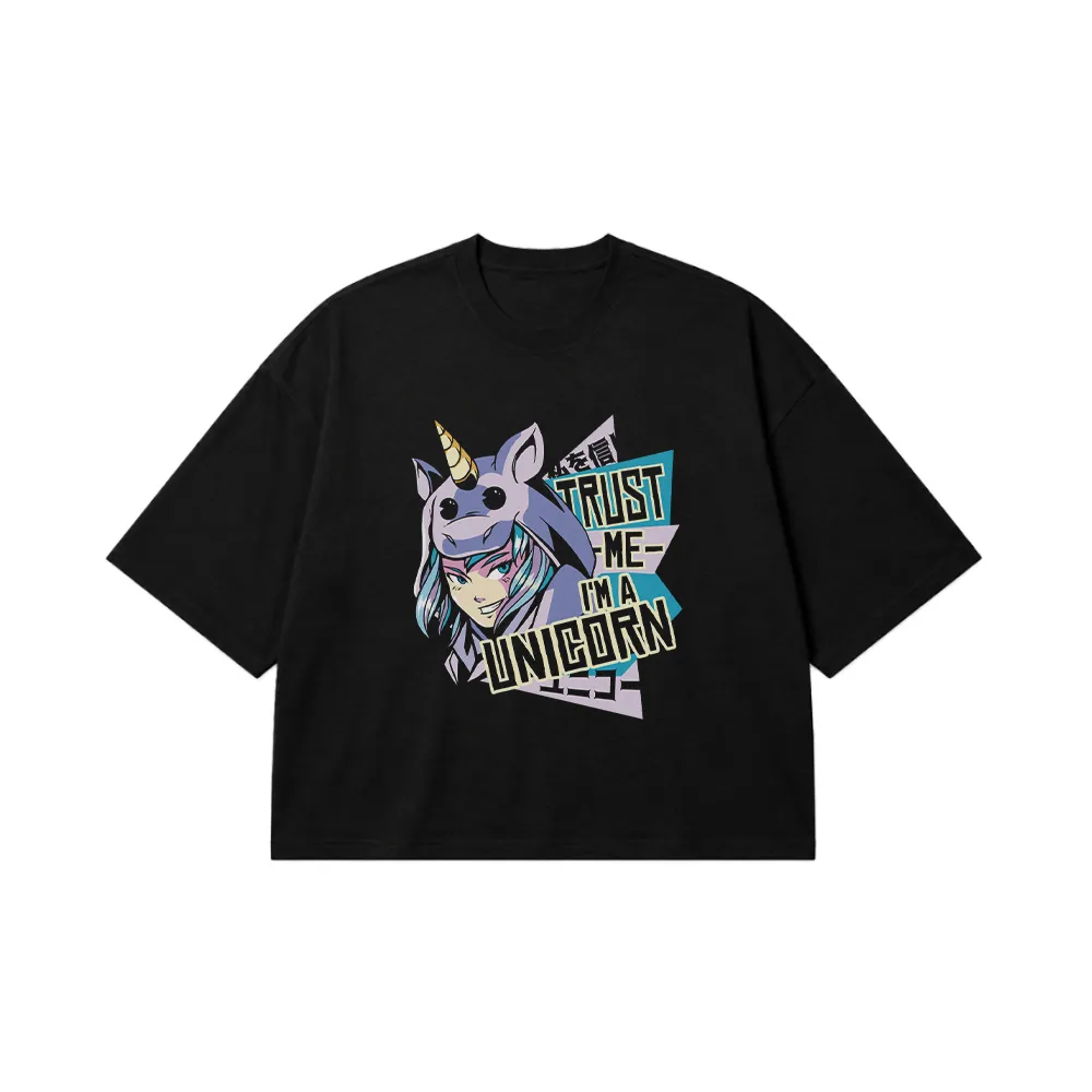 تیشرت باکسی نوشته Trust Me I’m A Unicorn کد 30719