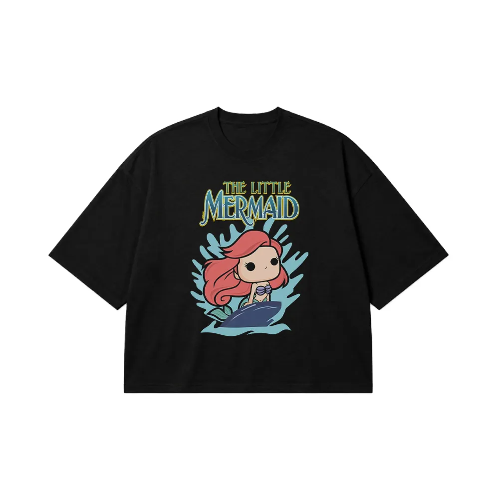 تیشرت باکسی دیزنی پری دریایی کوچولو طرح آریل (The Little Mermaid) کد 30805