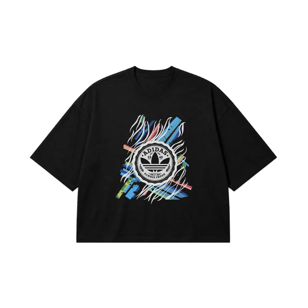 تیشرت باکسی آدیداس طرح انتزاعی رنگی (Adidas Always Fresh) کد 30808