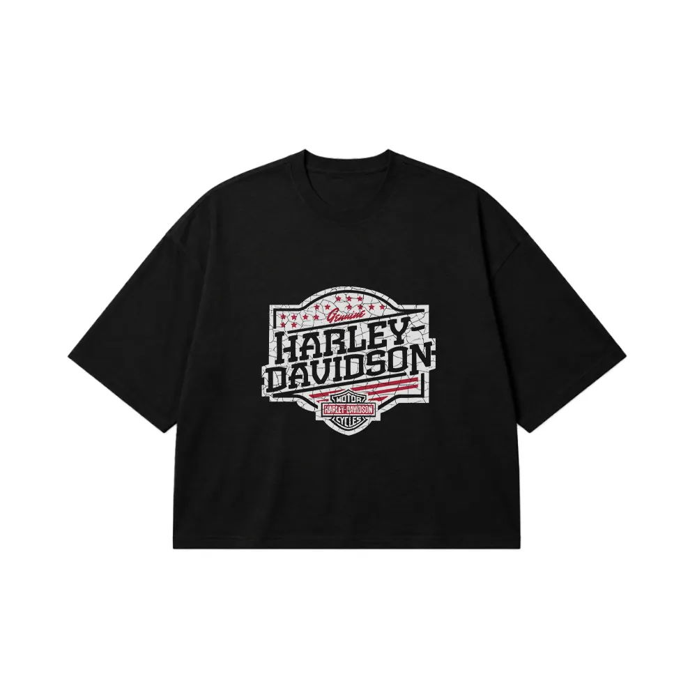 تیشرت باکسی هارلی دیویدسون طرح موتور کلاسیک (Harley-Davidson) کد 30850