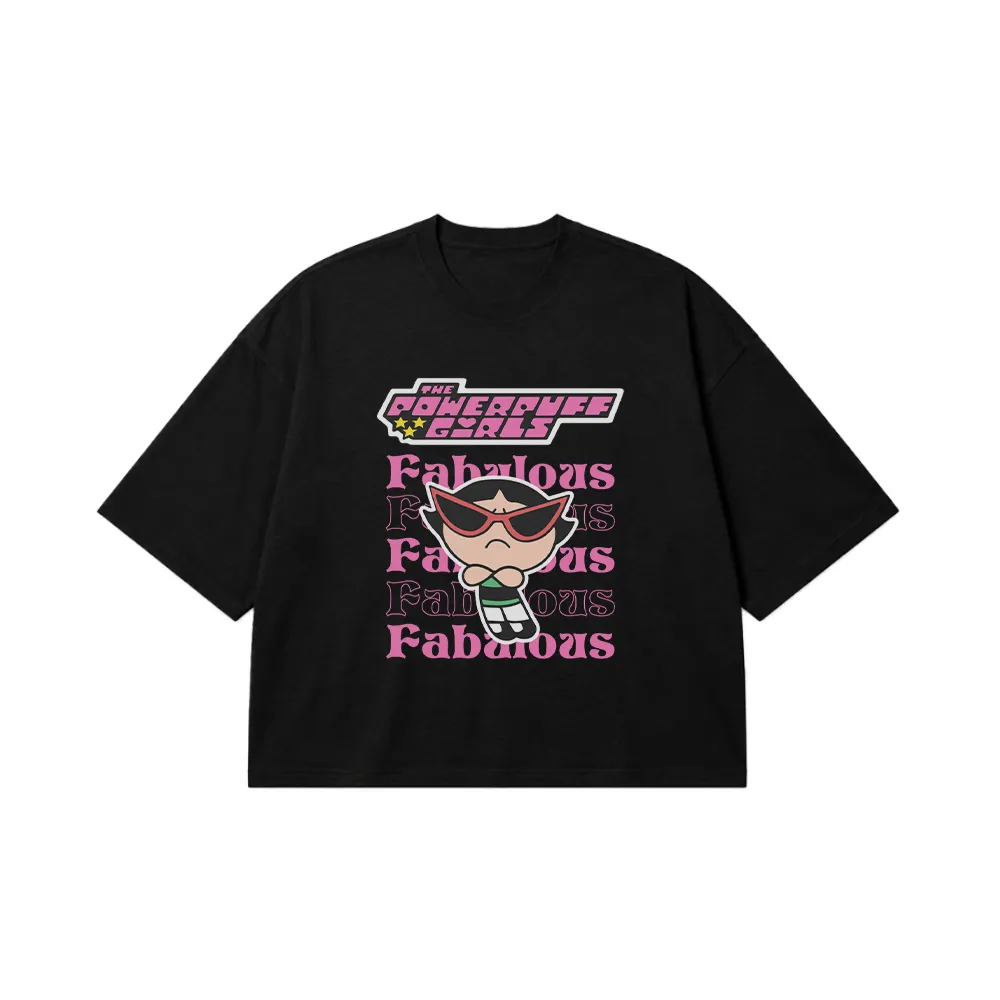 تیشرت باکسی پاورپاف گرلز طرح Fabulous کد 30936
