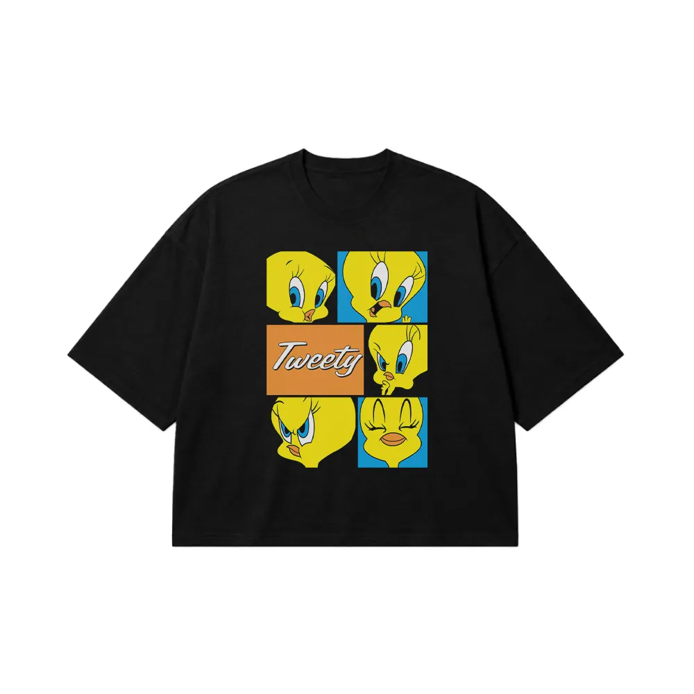 تیشرت باکسی تویتی طرح کارتونی (Tweety) کد 30946