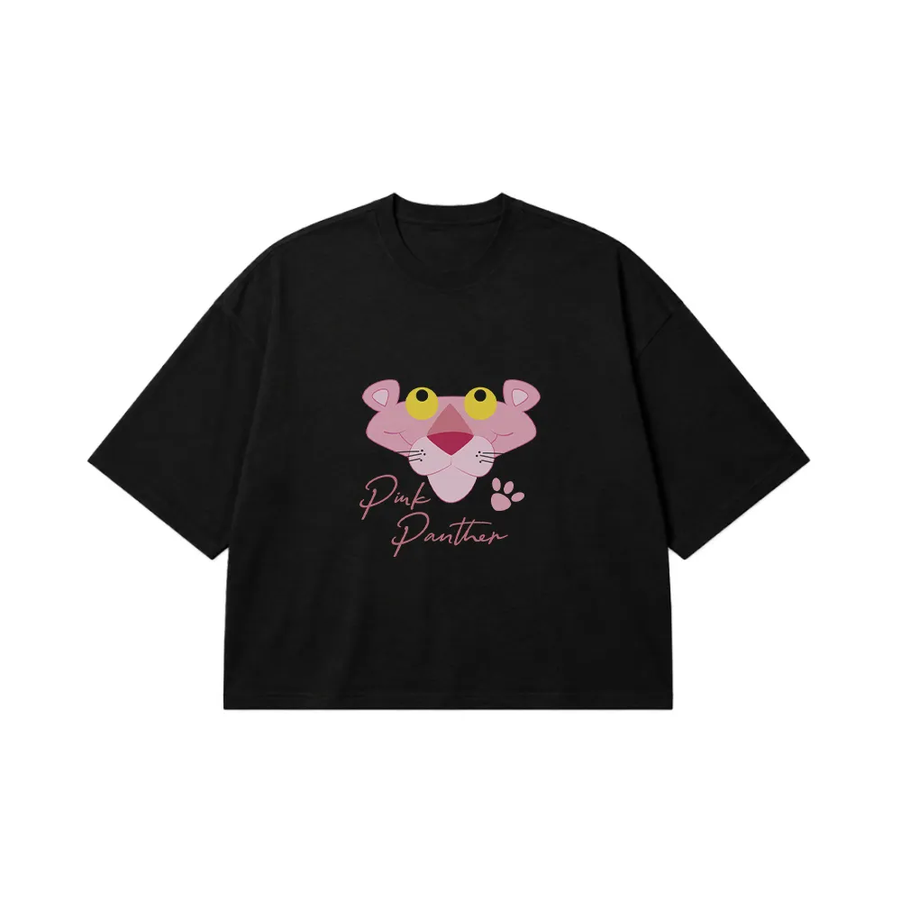 تیشرت باکسی پلنگ صورتی طرح کلاسیک (Pink Panther) کد 30983