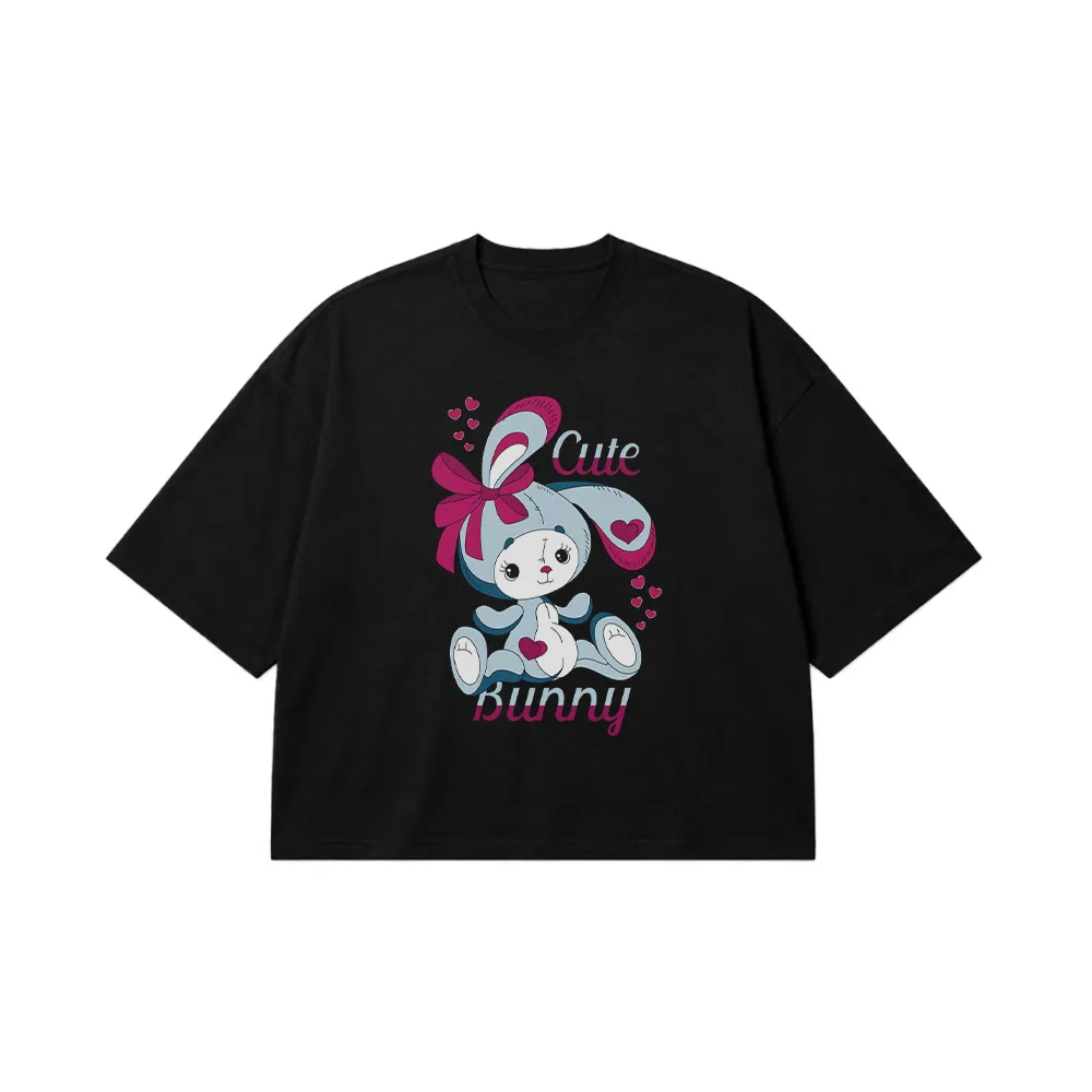 تیشرت باکسی خرگوش طرح Cute Bunny کد 30987
