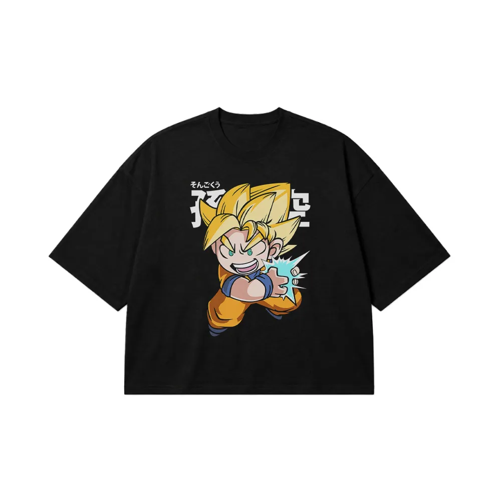تیشرت باکسی انیمه دراگون بال طرح گوکو کودک (Kid Goku) کد 31026