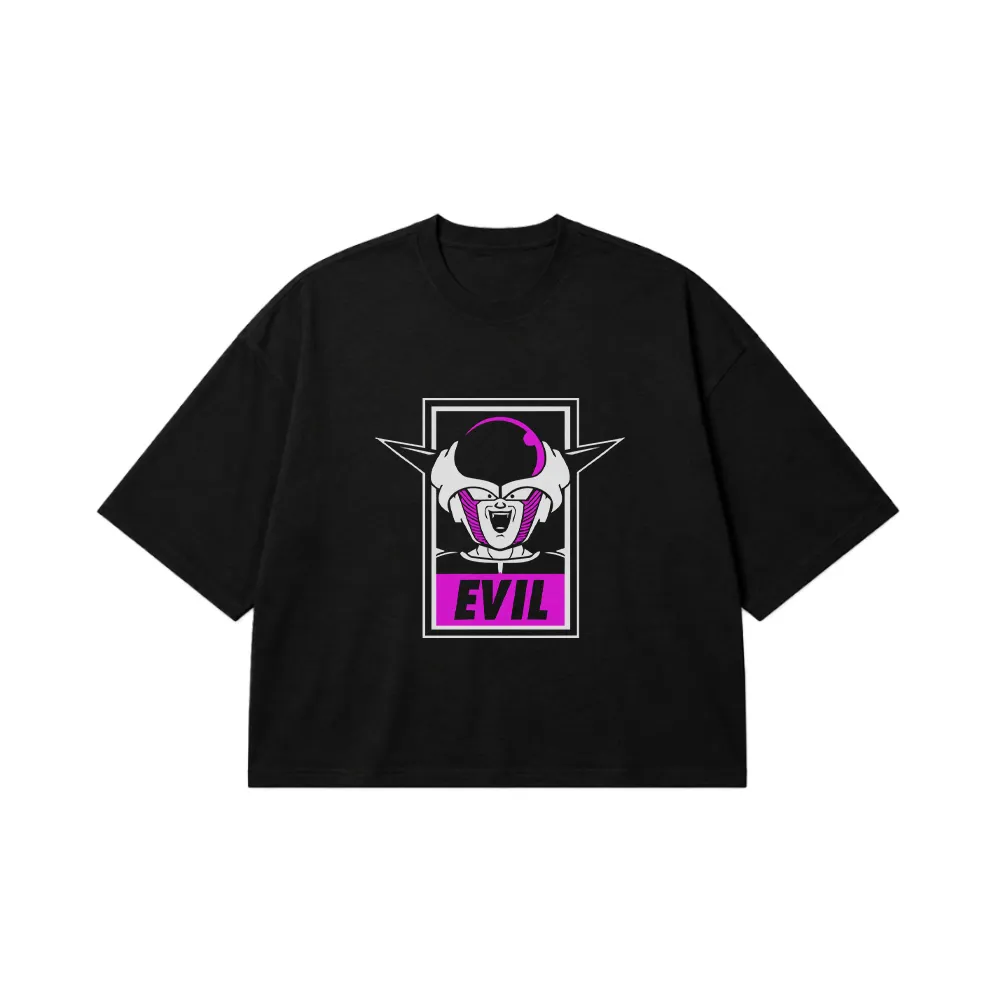 تیشرت باکسی انیمه دراگون بال طرح فریزا Evil (Frieza) کد 31035