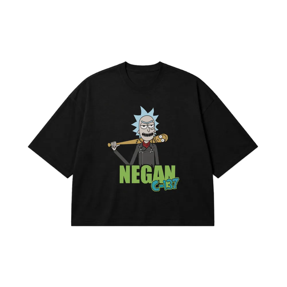 تیشرت باکسی ریک اند مورتی طرح نیگان (Negan) کد 31086