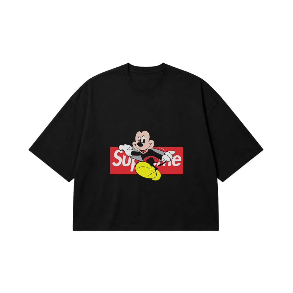 تیشرت باکسی میکی موس طرح دو سوپریم (Supreme Mickey Run) کد 31092