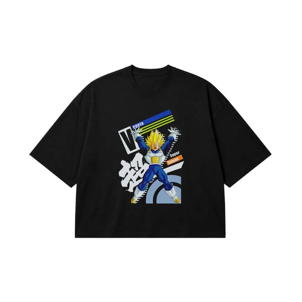 تیشرت باکسی انیمه دراگون بال طرح وجیتا سوپر سایان (Vegeta Super Saiyan) کد 31394