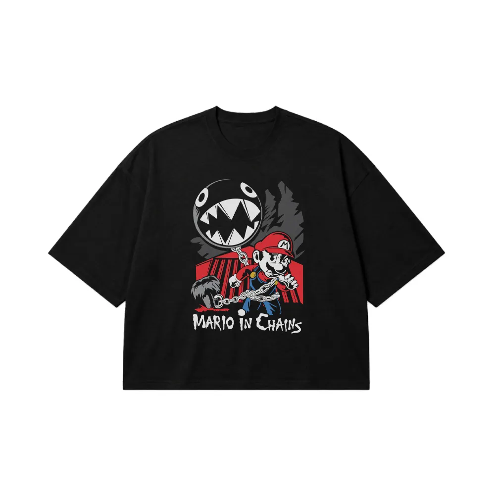 تیشرت باکسی سوپر ماریو طرح Mario In Chains کد 31435