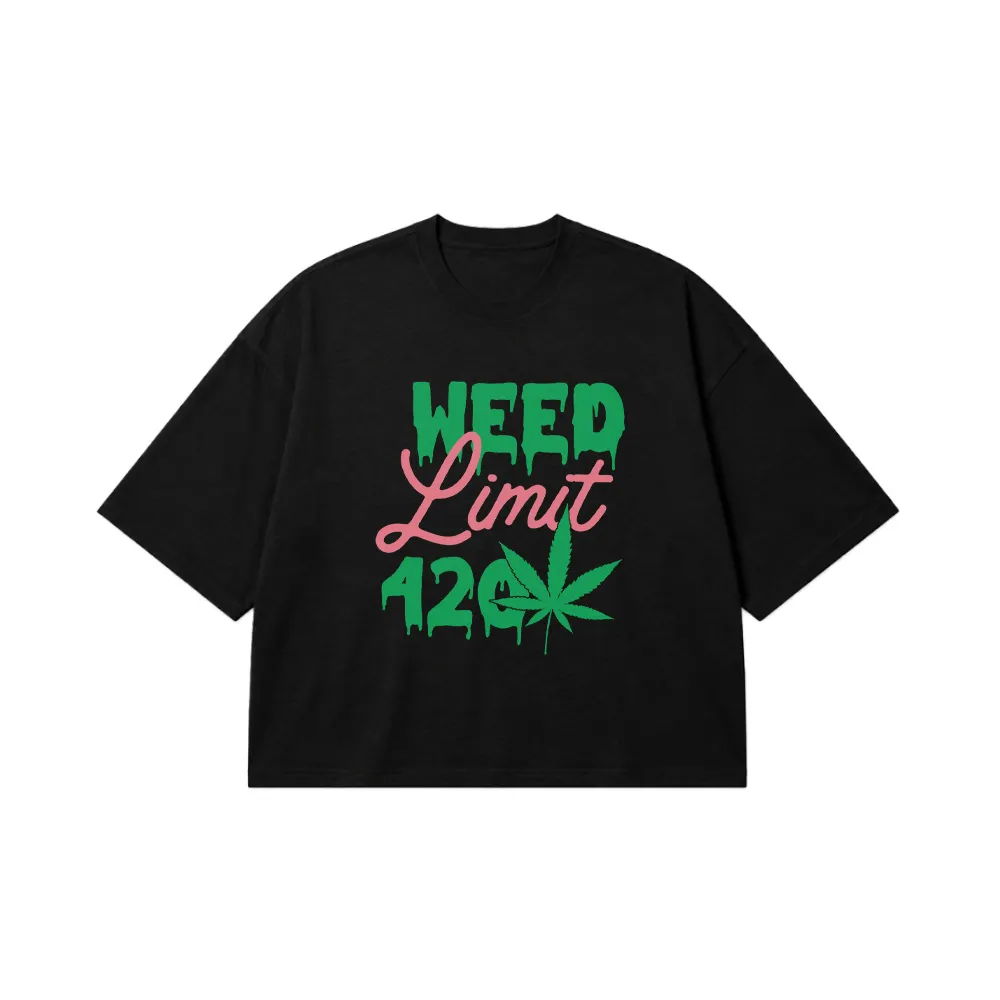 تیشرت باکسی نوشته Weed Limit 420 کد 31547