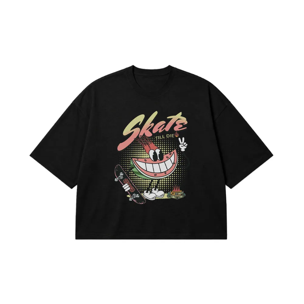 تیشرت باکسی اسکیت طرح Skate Till I Die کد 31572