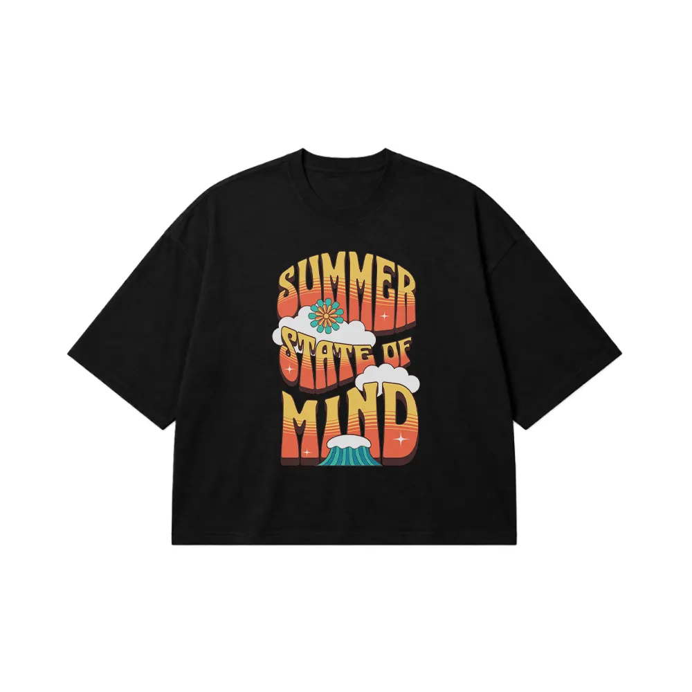 تیشرت باکسی تابستانی طرح Summer State Of Mind کد 31580