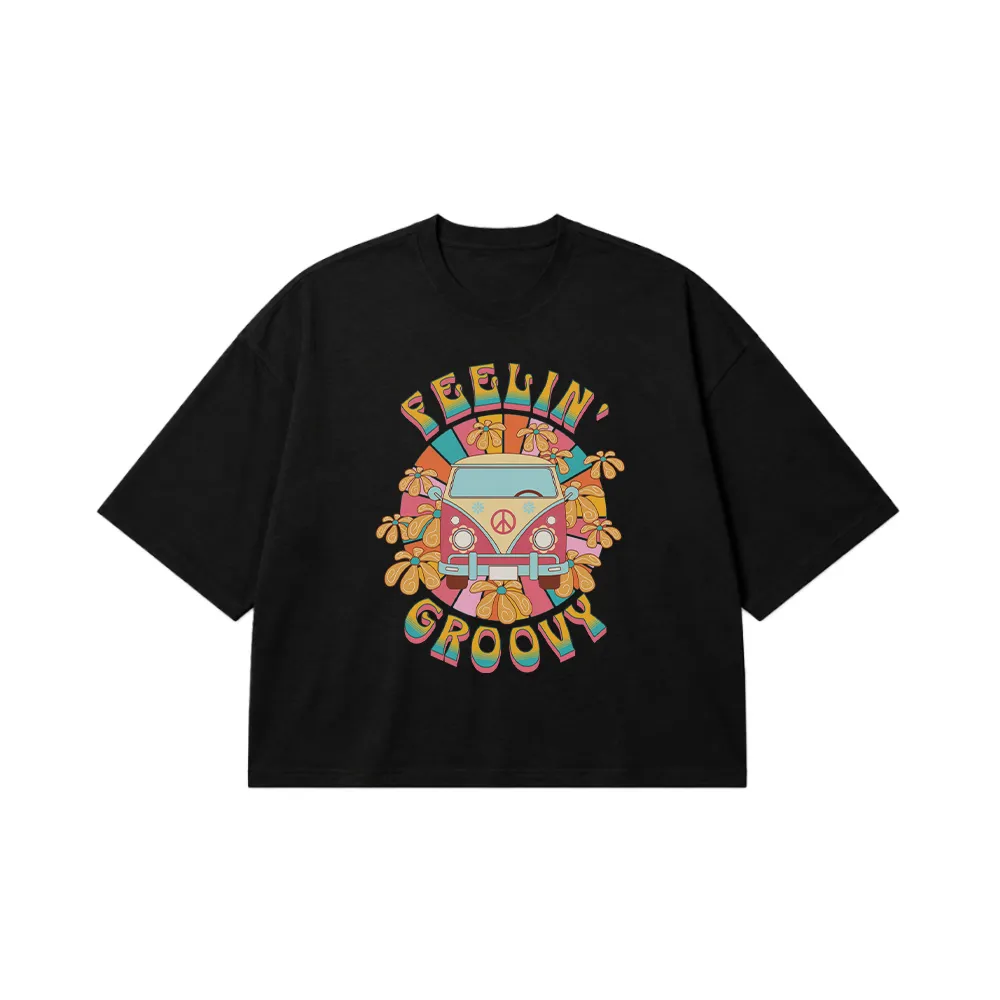 تیشرت باکسی ون ساحلی طرح Feelin’ Groovy کد 31583