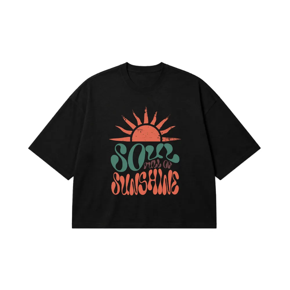 تیشرت باکسی تابستانی طرح Soul Full Of Sunshine کد 31584