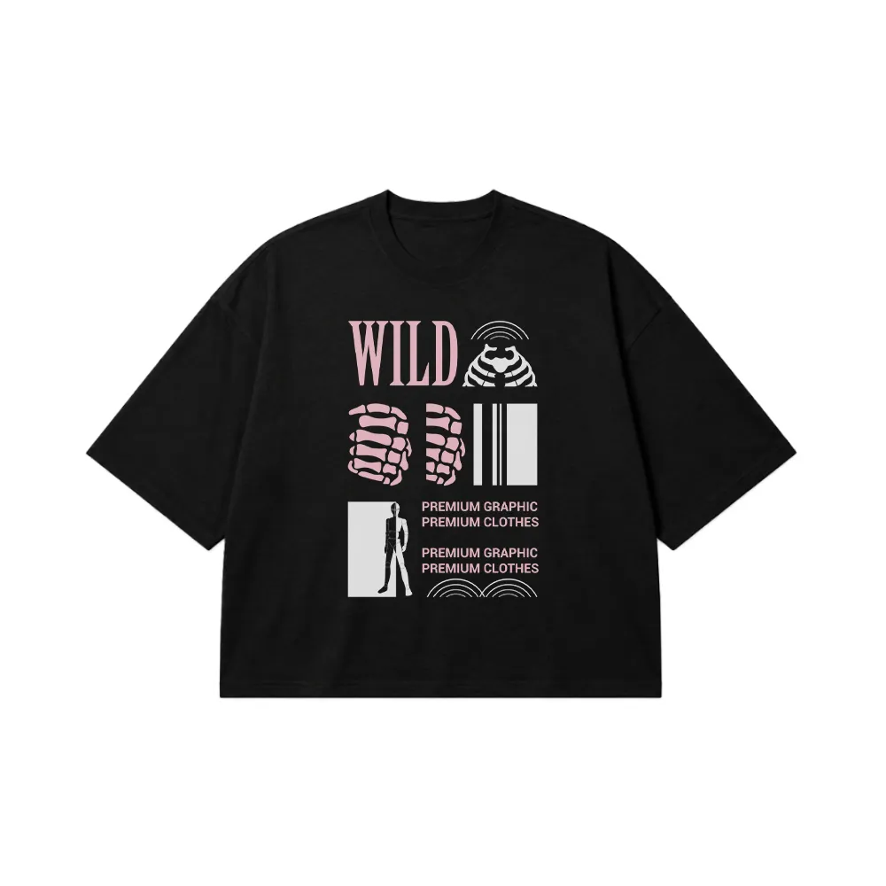تیشرت باکسی استریت‌ویر طرح Wild Premium Graphic کد 31614